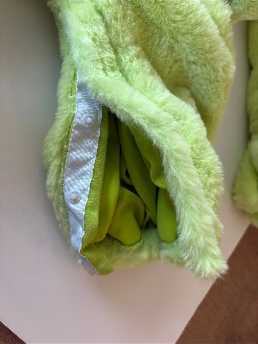 Pottery Barn Neon Green Alien Plush Hooded Costume Halloween. Brand new 12-24 mo - Picture 3 of 6
